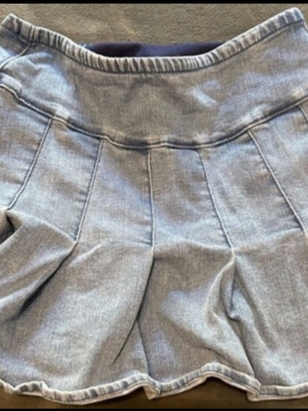 Girls' Heather Gray Knit Flared Skirt with Elastic Waist